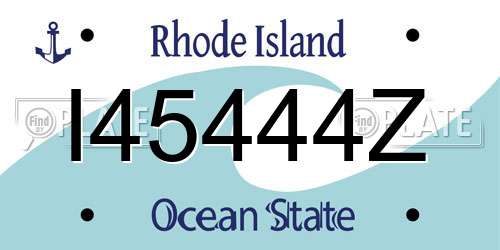 I45444Z Rhode Island License Plate
