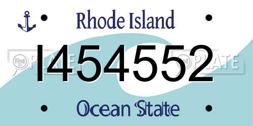 I454552 Rhode Island License Plate