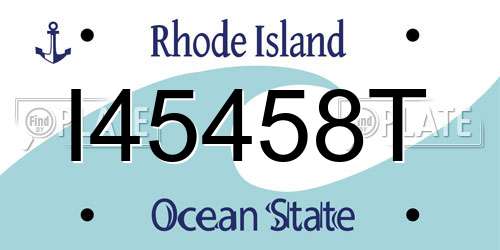 I45458T Rhode Island License Plate