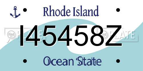 I45458Z Rhode Island License Plate