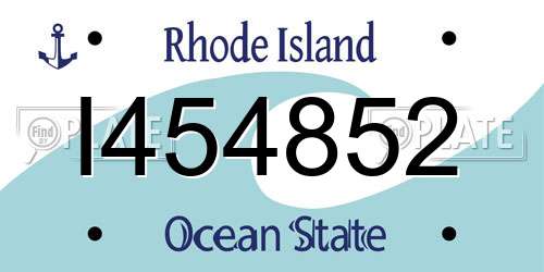 I454852 Rhode Island License Plate