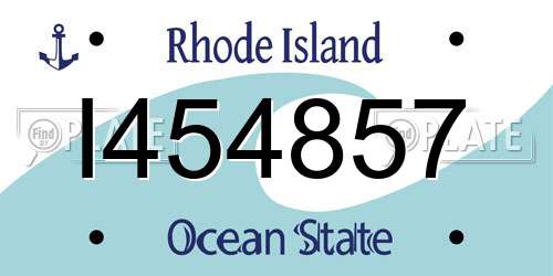 I454857 Rhode Island License Plate