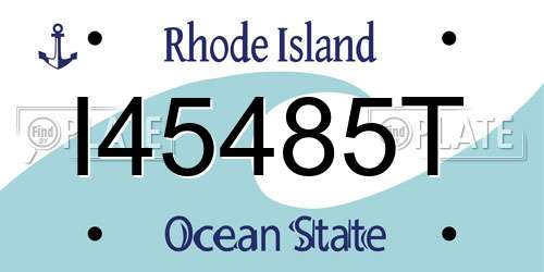 I45485T Rhode Island License Plate