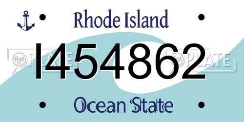 I454862 Rhode Island License Plate