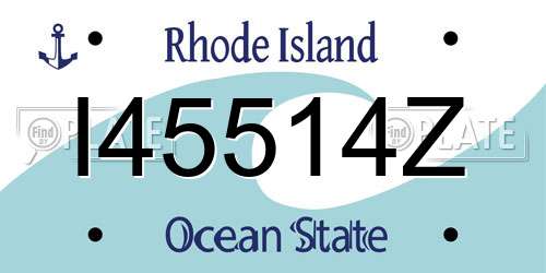 I45514Z Rhode Island License Plate