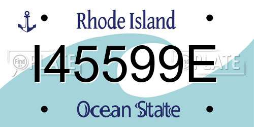 I45599E Rhode Island License Plate
