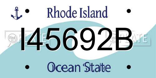 I45692B Rhode Island License Plate