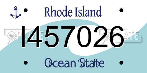 I457026 Rhode Island License Plate