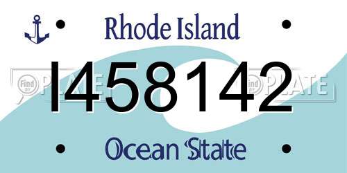 I458142 Rhode Island License Plate