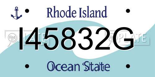 I45832G Rhode Island License Plate