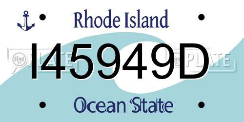 I45949D Rhode Island License Plate