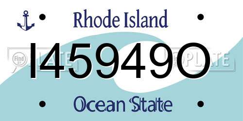 I45949O Rhode Island License Plate