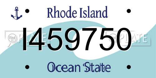 I459750 Rhode Island License Plate
