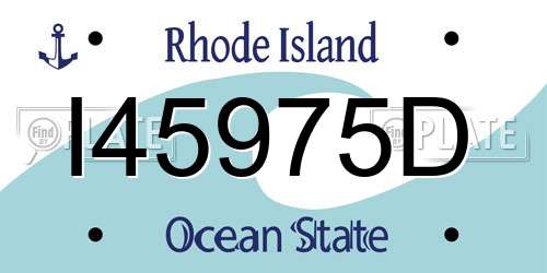 I45975D Rhode Island License Plate