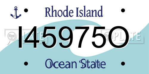 I45975O Rhode Island License Plate