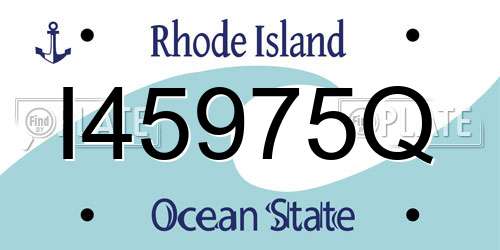 I45975Q Rhode Island License Plate
