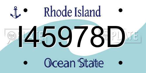 I45978D Rhode Island License Plate