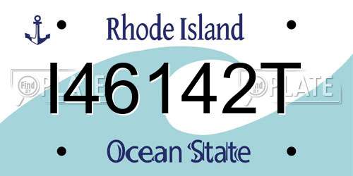 I46142T Rhode Island License Plate