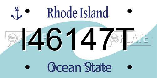 I46147T Rhode Island License Plate