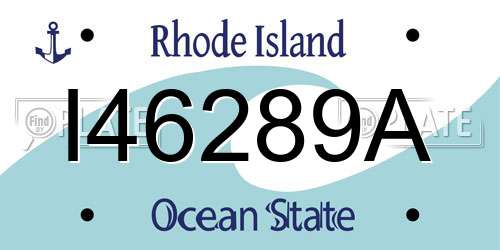 I46289A Rhode Island License Plate