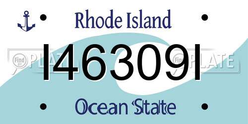 I46309I Rhode Island License Plate