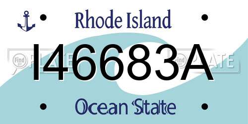 I46683A Rhode Island License Plate