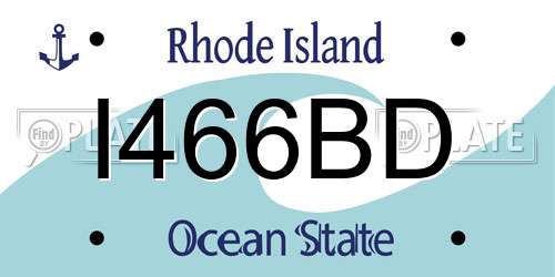I466BD Rhode Island License Plate