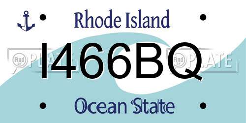 I466BQ Rhode Island License Plate