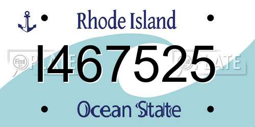 I467525 Rhode Island License Plate