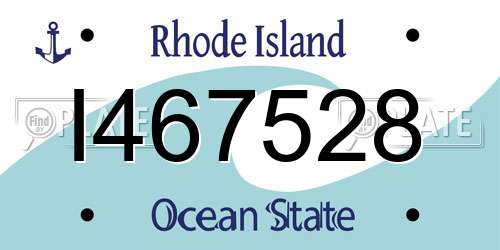 I467528 Rhode Island License Plate