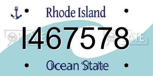 I467578 Rhode Island License Plate