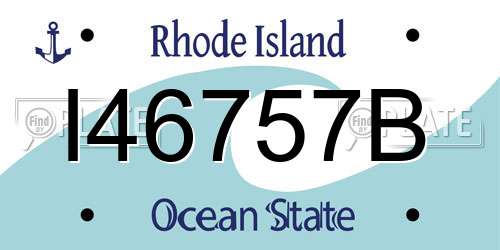 I46757B Rhode Island License Plate