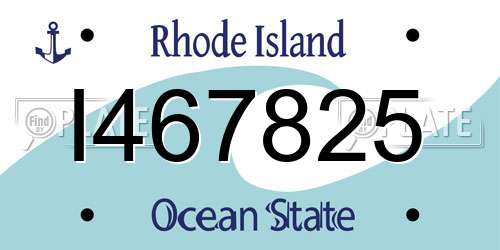 I467825 Rhode Island License Plate