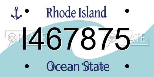 I467875 Rhode Island License Plate
