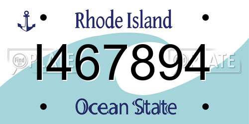 I467894 Rhode Island License Plate