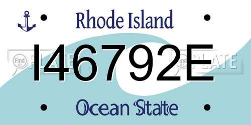 I46792E Rhode Island License Plate