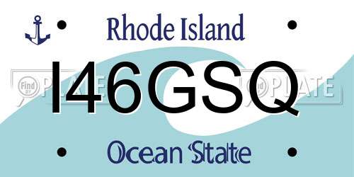 I46GSQ Rhode Island License Plate