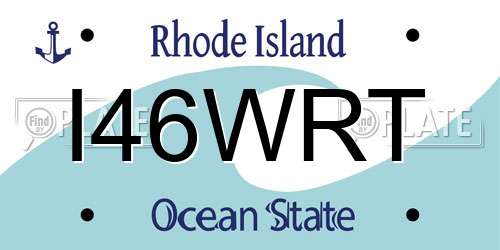 I46WRT Rhode Island License Plate