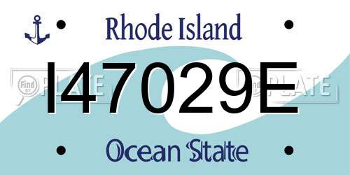 I47029E Rhode Island License Plate