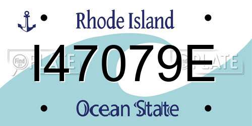 I47079E Rhode Island License Plate