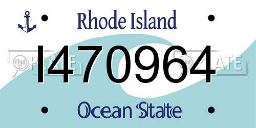 I470964 Rhode Island License Plate