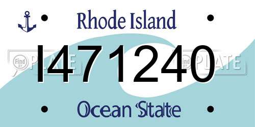 I471240 Rhode Island License Plate