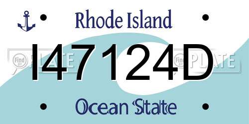 I47124D Rhode Island License Plate