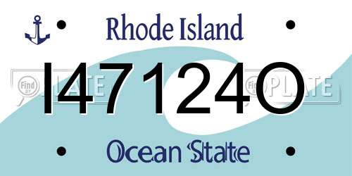 I47124O Rhode Island License Plate