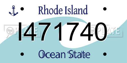 I471740 Rhode Island License Plate