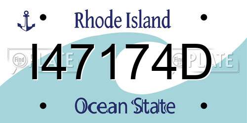 I47174D Rhode Island License Plate