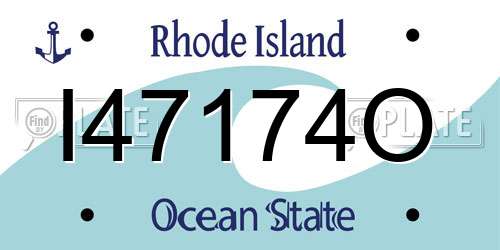 I47174O Rhode Island License Plate