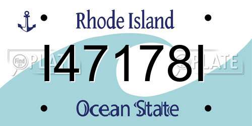 I47178I Rhode Island License Plate