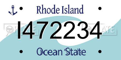 I472234 Rhode Island License Plate