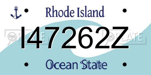 I47262Z Rhode Island License Plate